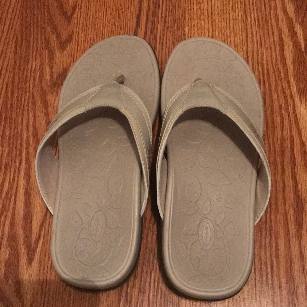 Tan Dr. Scholl’s Flip Flops Size 8 NWOT